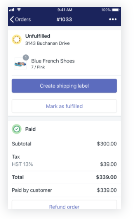 Shopify订单发货